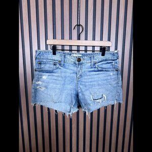 Free People Jean Shorts 31 Womens Blue Distressed Cut Off Denim 3.5” Inseam